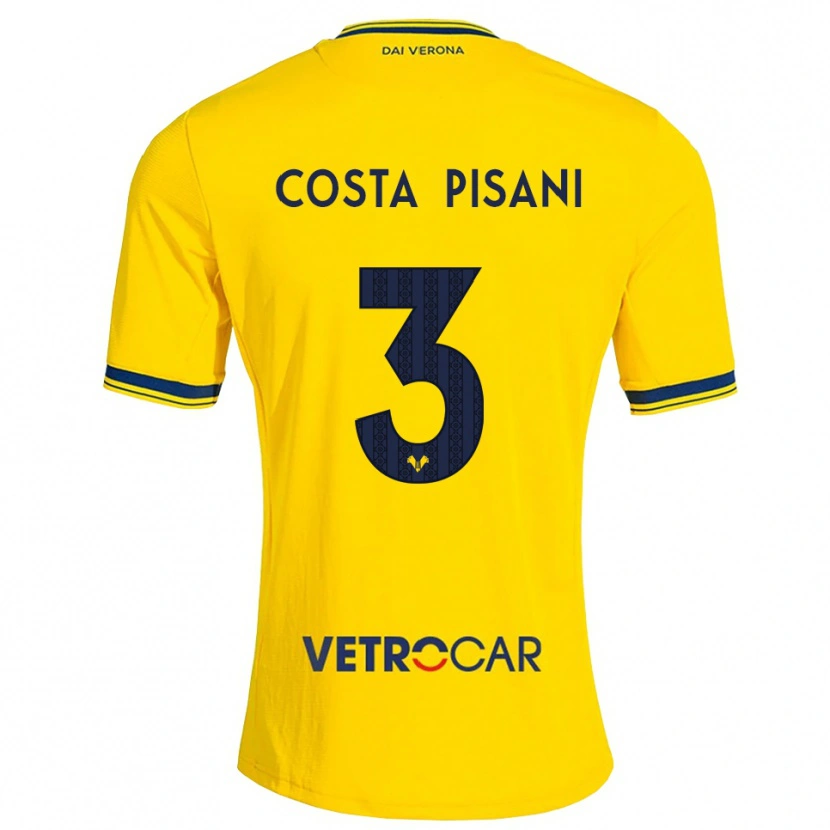 Danxen Kinder Davide Costa Pisani #3 Gelb Rot Auswärtstrikot Trikot 2026/27 T-Shirt Österreich