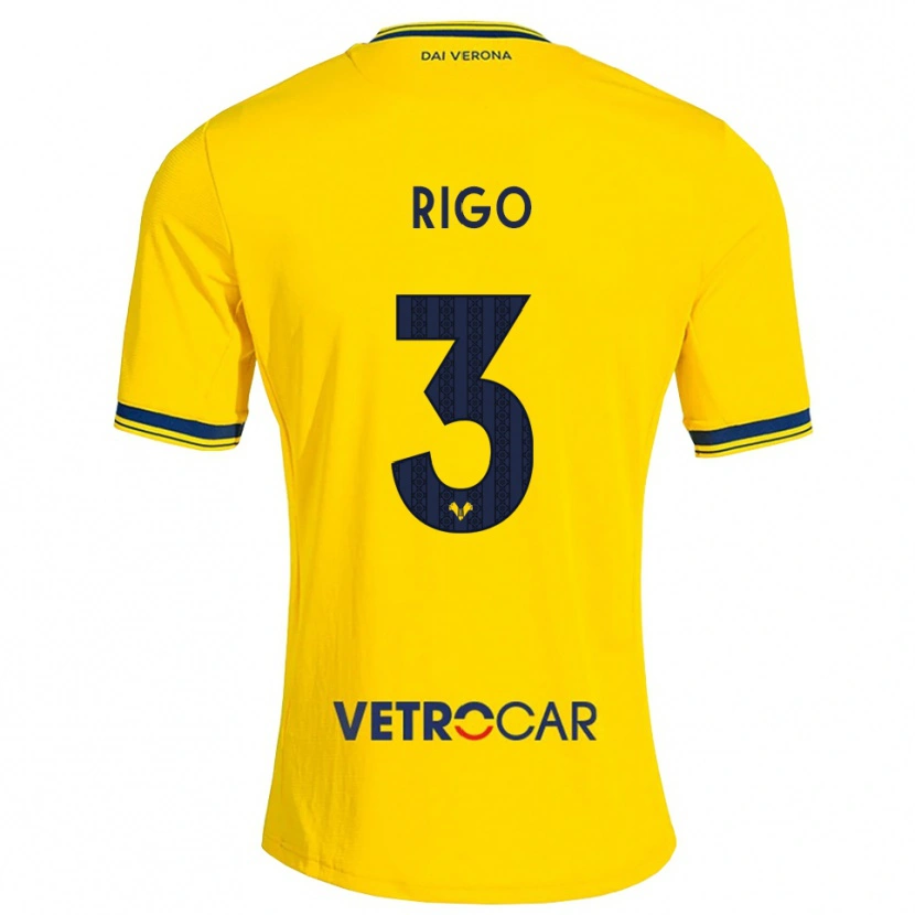 Danxen Kinder Mattia Rigo #3 Gelb Rot Auswärtstrikot Trikot 2026/27 T-Shirt Österreich