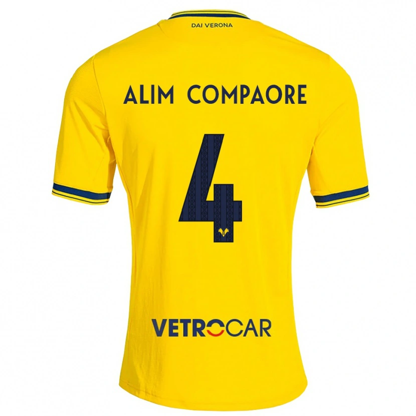 Danxen Kinder Abdul Alim Compaore #4 Gelb Rot Auswärtstrikot Trikot 2026/27 T-Shirt Österreich
