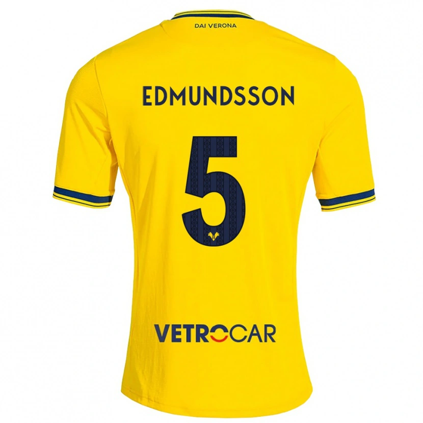 Danxen Kinder Andrias Edmundsson #5 Gelb Rot Auswärtstrikot Trikot 2026/27 T-Shirt Österreich