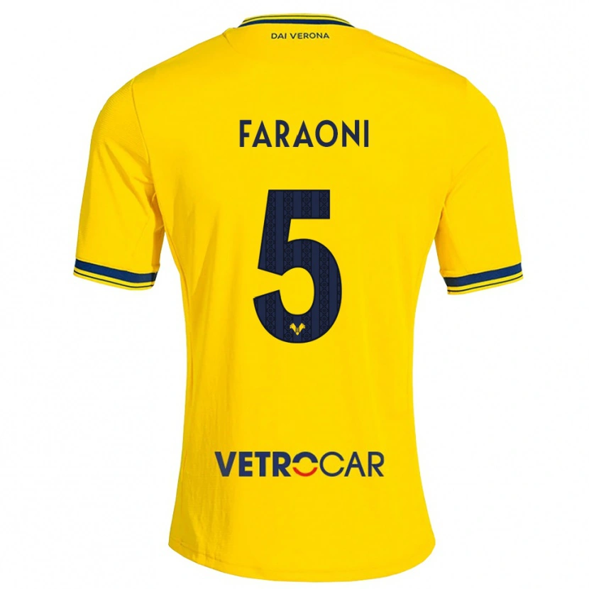 Danxen Kinder Davide Faraoni #5 Gelb Rot Auswärtstrikot Trikot 2026/27 T-Shirt Österreich