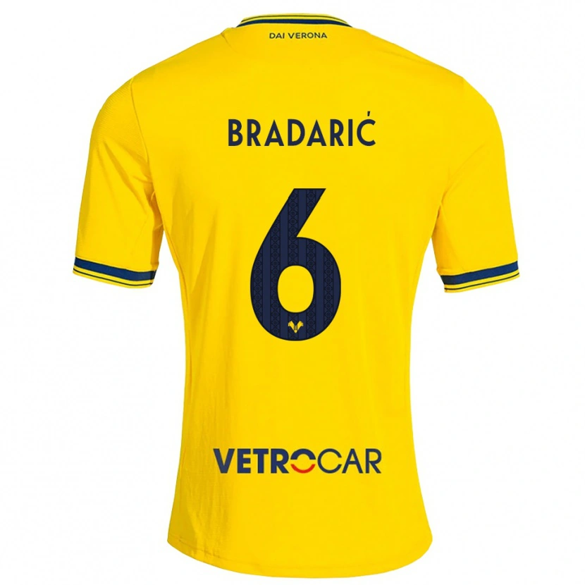 Danxen Kinder Domagoj Bradarić #6 Gelb Rot Auswärtstrikot Trikot 2026/27 T-Shirt Österreich