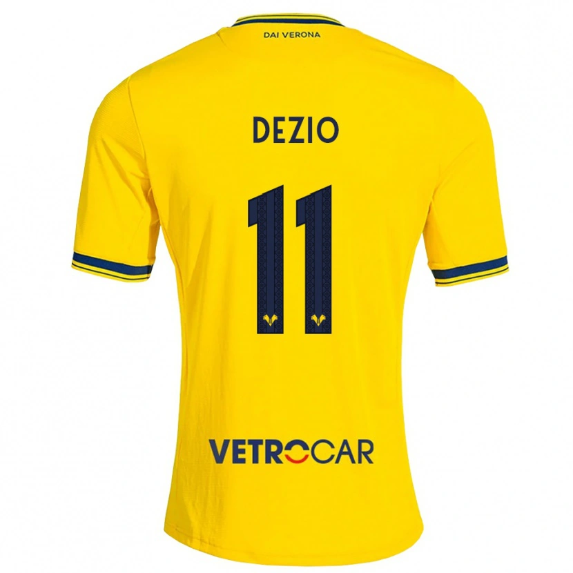 Danxen Kinder Alessandro Dezio #11 Gelb Rot Auswärtstrikot Trikot 2026/27 T-Shirt Österreich