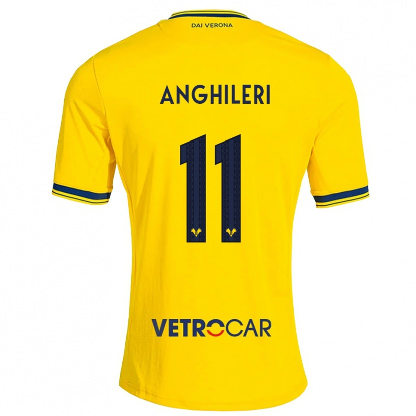 Danxen Kinder Federica Anghileri #11 Gelb Rot Auswärtstrikot Trikot 2026/27 T-Shirt Österreich