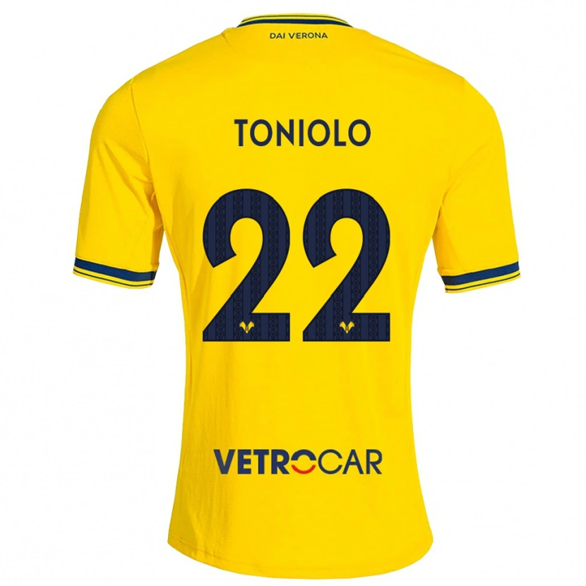Danxen Kinder Giacomo Toniolo #22 Gelb Rot Auswärtstrikot Trikot 2026/27 T-Shirt Österreich