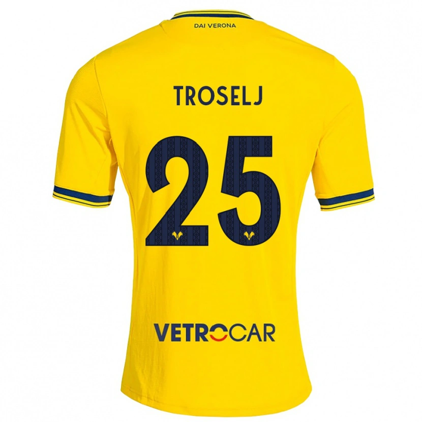Danxen Kinder Ethan Troselj #25 Gelb Rot Auswärtstrikot Trikot 2026/27 T-Shirt Österreich