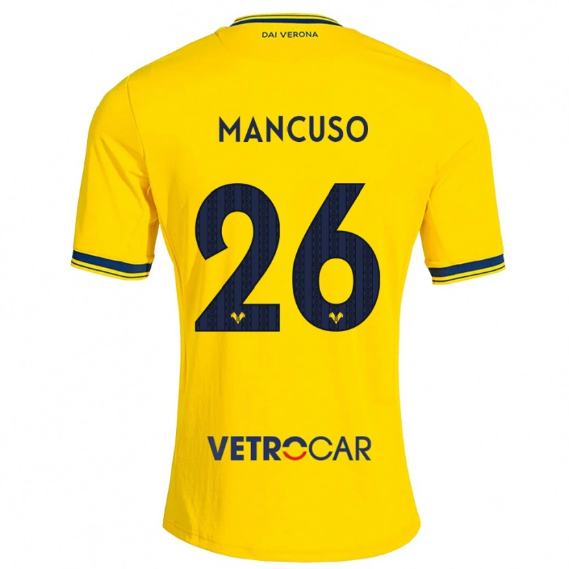 Danxen Kinder Giulia Mancuso #26 Gelb Rot Auswärtstrikot Trikot 2026/27 T-Shirt Österreich