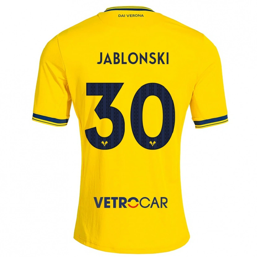 Danxen Kinder Darvin Jablonski #30 Gelb Rot Auswärtstrikot Trikot 2026/27 T-Shirt Österreich