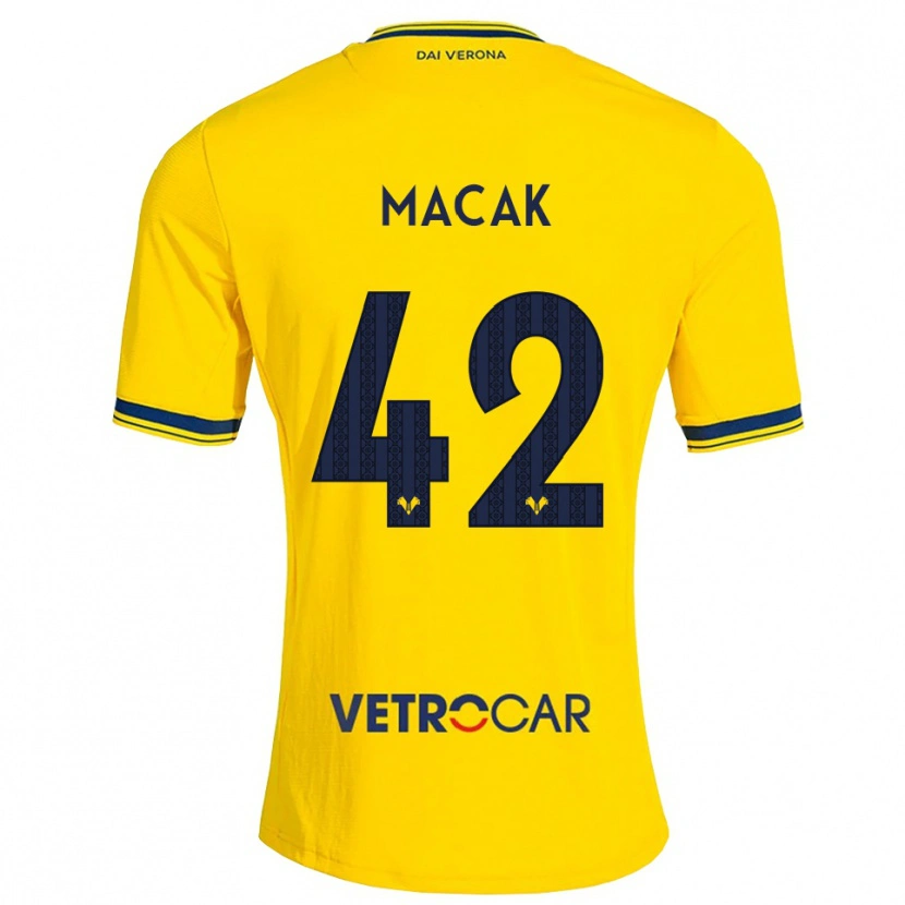 Danxen Kinder Tian Macak #42 Gelb Rot Auswärtstrikot Trikot 2026/27 T-Shirt Österreich