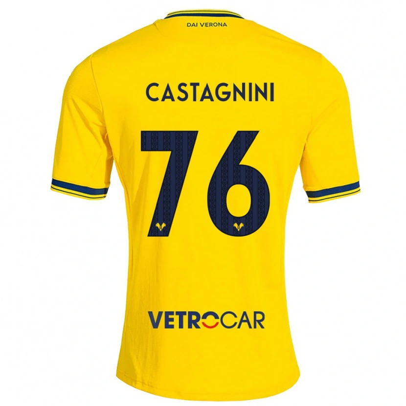 Danxen Kinder Mirko Castagnini #76 Gelb Rot Auswärtstrikot Trikot 2026/27 T-Shirt Österreich