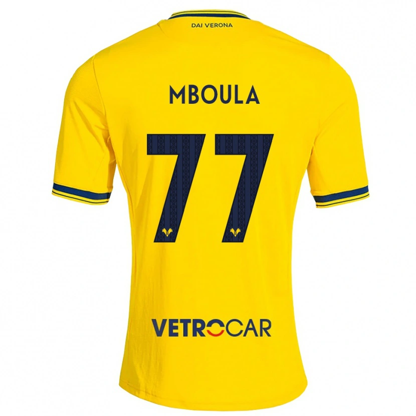 Danxen Kinder Jordi Mboula #77 Gelb Rot Auswärtstrikot Trikot 2026/27 T-Shirt Österreich