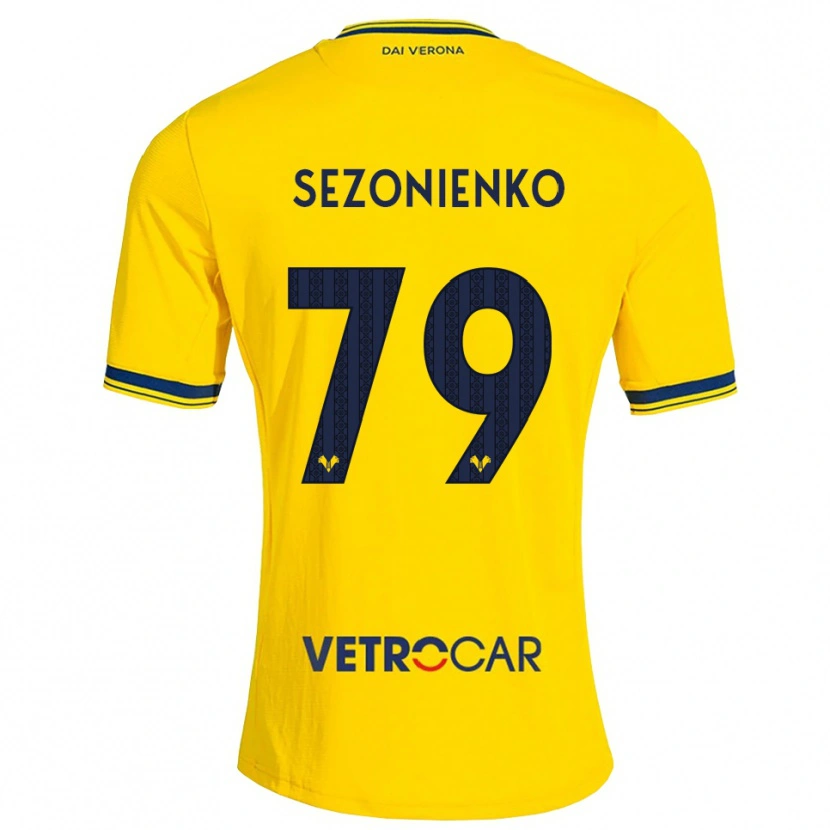 Danxen Kinder Kacper Sezonienko #79 Gelb Rot Auswärtstrikot Trikot 2026/27 T-Shirt Österreich