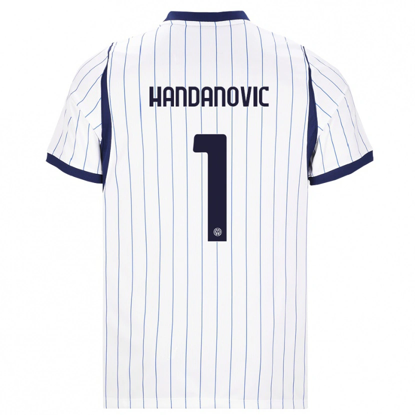 Danxen Kinder Samir Handanovic #1 Weiß Dunkelblau Auswärtstrikot Trikot 2026/27 T-Shirt Österreich