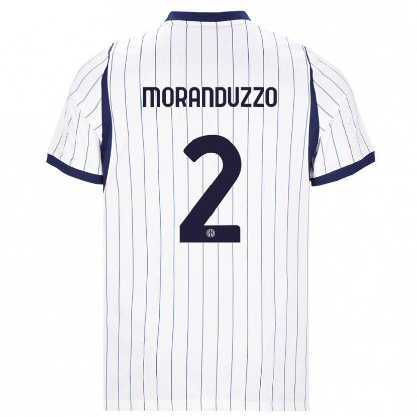 Danxen Kinder Nicolo Moranduzzo #2 Weiß Dunkelblau Auswärtstrikot Trikot 2026/27 T-Shirt Österreich