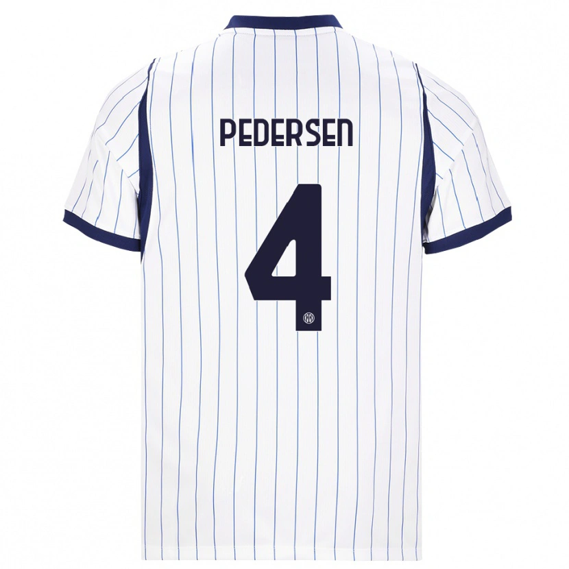 Danxen Kinder Sofie Junge Pedersen #4 Weiß Dunkelblau Auswärtstrikot Trikot 2026/27 T-Shirt Österreich