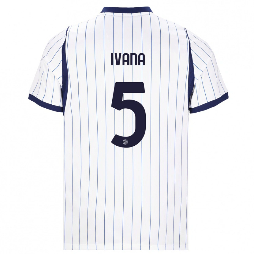 Danxen Kinder Ivana Andrés #5 Weiß Dunkelblau Auswärtstrikot Trikot 2026/27 T-Shirt Österreich