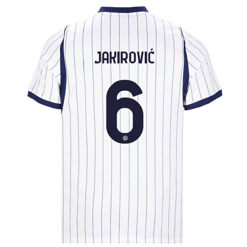 Danxen Kinder Leon Jakirović #6 Weiß Dunkelblau Auswärtstrikot Trikot 2026/27 T-Shirt Österreich