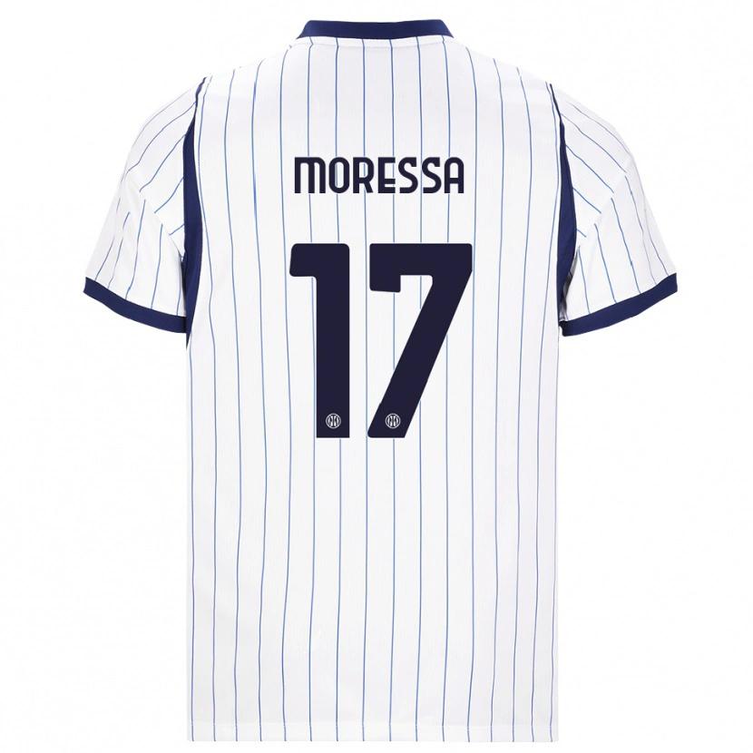 Danxen Kinder Kevin Moressa #17 Weiß Dunkelblau Auswärtstrikot Trikot 2026/27 T-Shirt Österreich