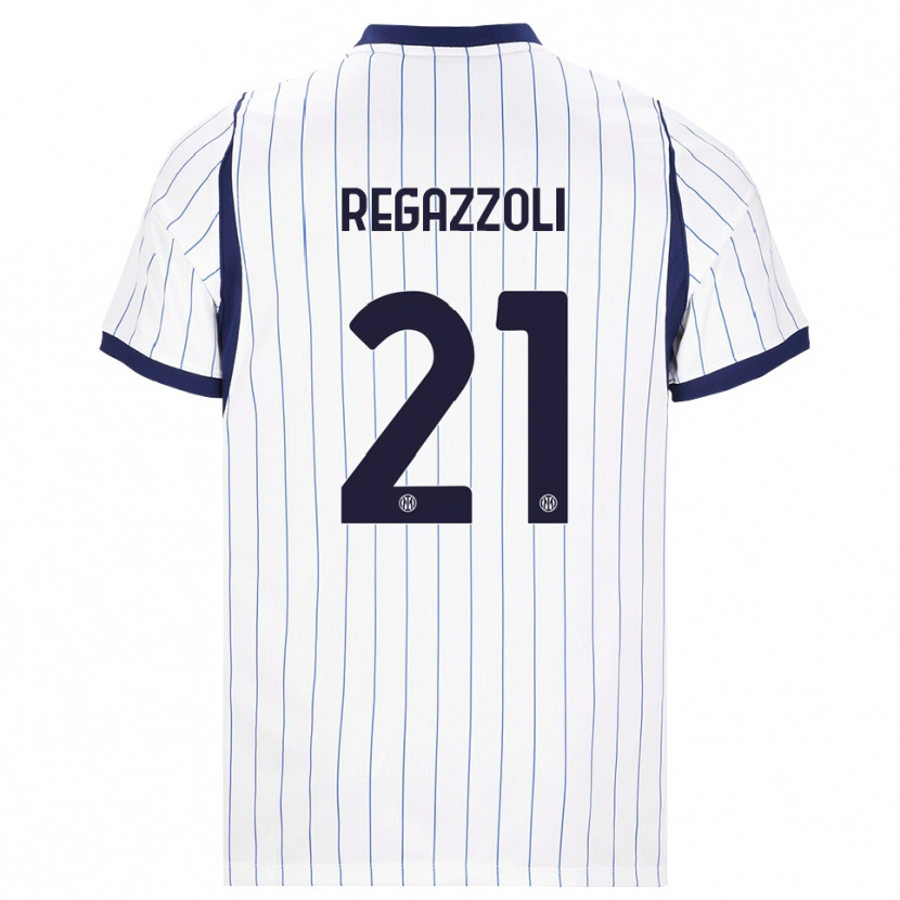 Danxen Kinder Alice Regazzoli #21 Weiß Dunkelblau Auswärtstrikot Trikot 2026/27 T-Shirt Österreich