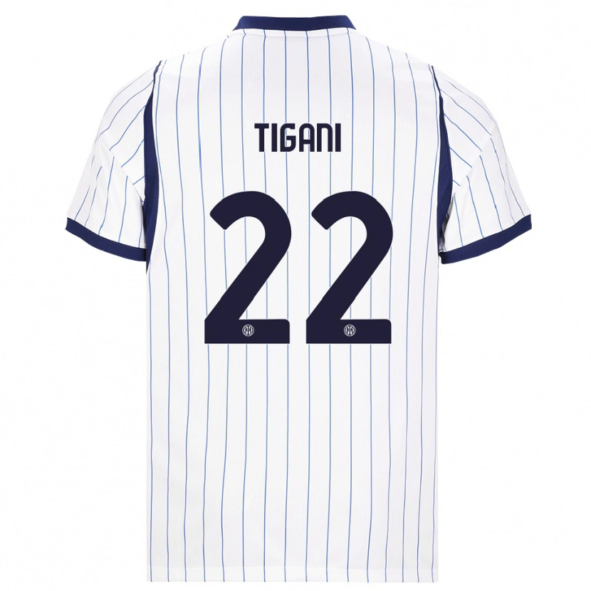 Danxen Kinder Edoardo Tigani #22 Weiß Dunkelblau Auswärtstrikot Trikot 2026/27 T-Shirt Österreich