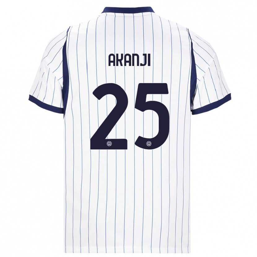 Danxen Kinder Manuel Akanji #25 Weiß Dunkelblau Auswärtstrikot Trikot 2026/27 T-Shirt Österreich