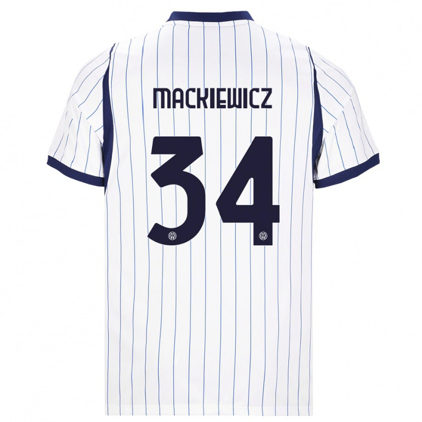 Danxen Kinder Patryk Mackiewicz #34 Weiß Dunkelblau Auswärtstrikot Trikot 2026/27 T-Shirt Österreich