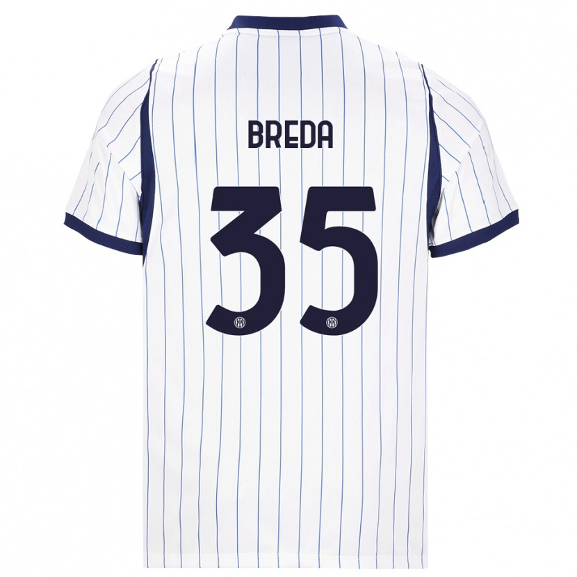 Danxen Kinder Cristian Breda #35 Weiß Dunkelblau Auswärtstrikot Trikot 2026/27 T-Shirt Österreich