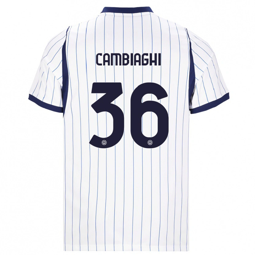 Danxen Kinder Michela Cambiaghi #36 Weiß Dunkelblau Auswärtstrikot Trikot 2026/27 T-Shirt Österreich