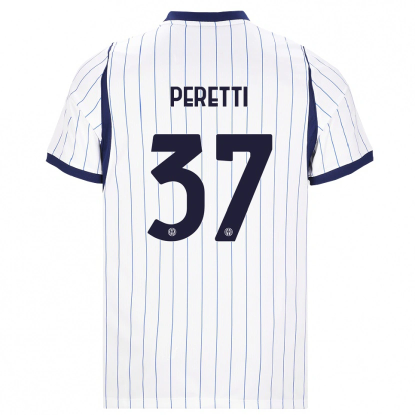 Danxen Kinder Lorenzo Peretti #37 Weiß Dunkelblau Auswärtstrikot Trikot 2026/27 T-Shirt Österreich