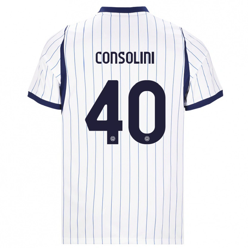 Danxen Kinder Lidia Consolini #40 Weiß Dunkelblau Auswärtstrikot Trikot 2026/27 T-Shirt Österreich
