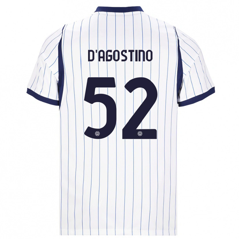 Danxen Kinder Giovanni D'agostino #52 Weiß Dunkelblau Auswärtstrikot Trikot 2026/27 T-Shirt Österreich