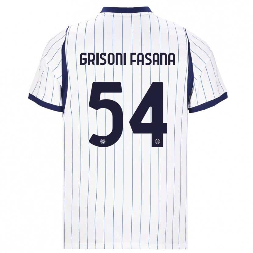 Danxen Kinder Marco Grisoni Fasana #54 Weiß Dunkelblau Auswärtstrikot Trikot 2026/27 T-Shirt Österreich