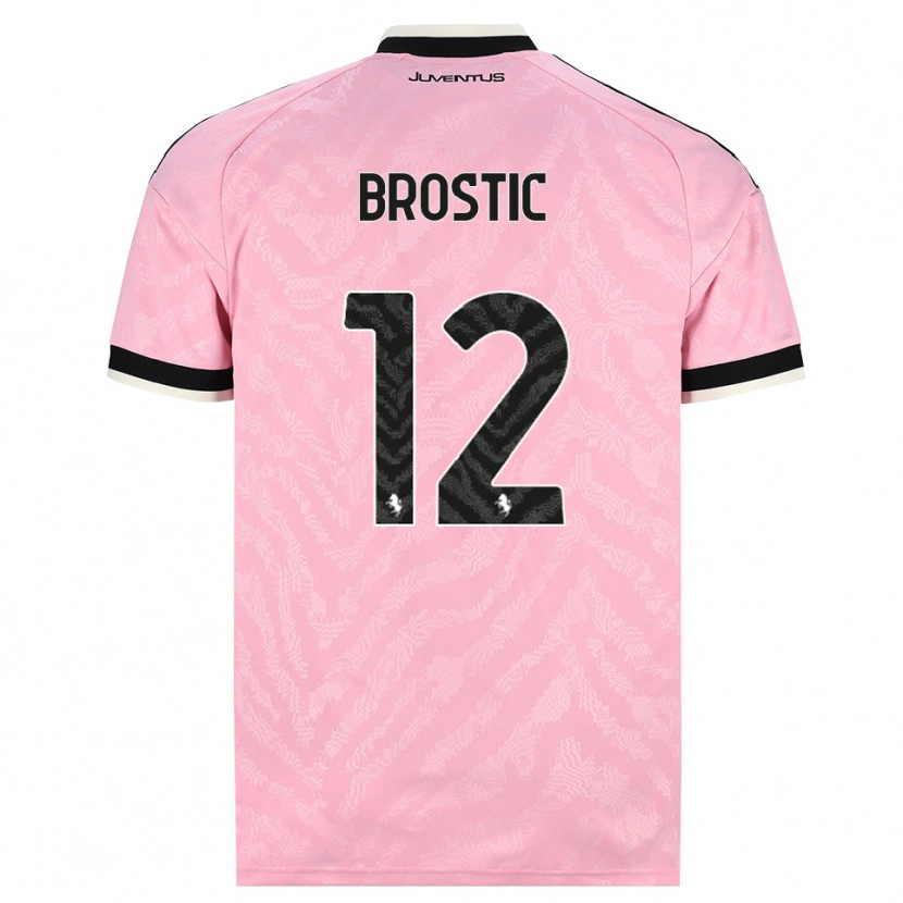 Danxen Kinder Gabriel Broștic #12 Pink Schwarz Auswärtstrikot Trikot 2026/27 T-Shirt Österreich
