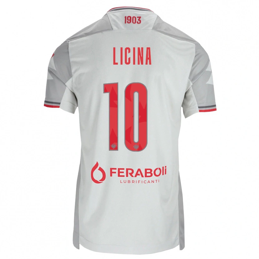 Danxen Kinder Adin Licina #10 Grau Weiß Rot Auswärtstrikot Trikot 2026/27 T-Shirt Österreich