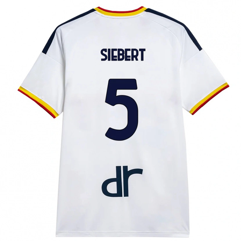 Danxen Kinder Jamil Siebert #5 Weiß Gelb Rot Auswärtstrikot Trikot 2026/27 T-Shirt Österreich