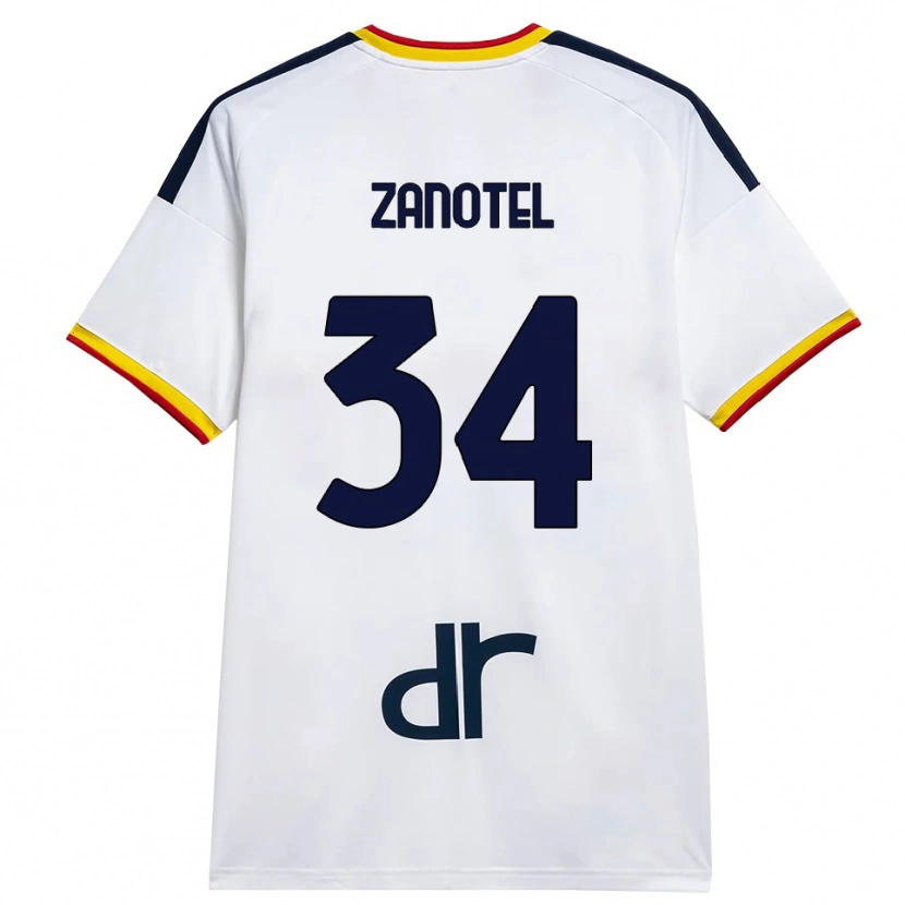 Danxen Kinder Giovanni Zanotel #34 Weiß Gelb Rot Auswärtstrikot Trikot 2026/27 T-Shirt Österreich