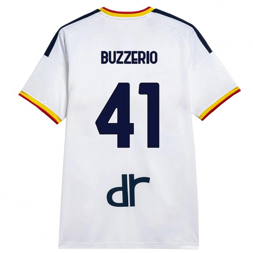 Danxen Kinder Mattia Buzzerio #41 Weiß Gelb Rot Auswärtstrikot Trikot 2026/27 T-Shirt Österreich