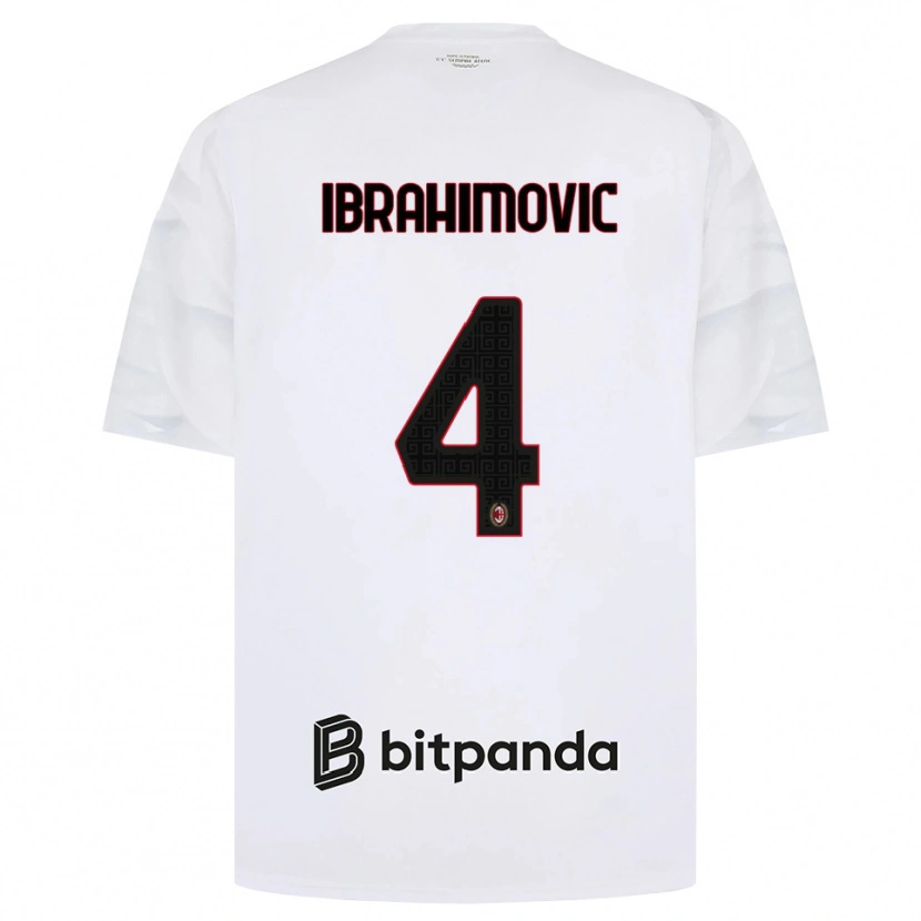 Danxen Kinder Vincent Ibrahimović #4 Weiß Rot Schwarz Auswärtstrikot Trikot 2026/27 T-Shirt Österreich