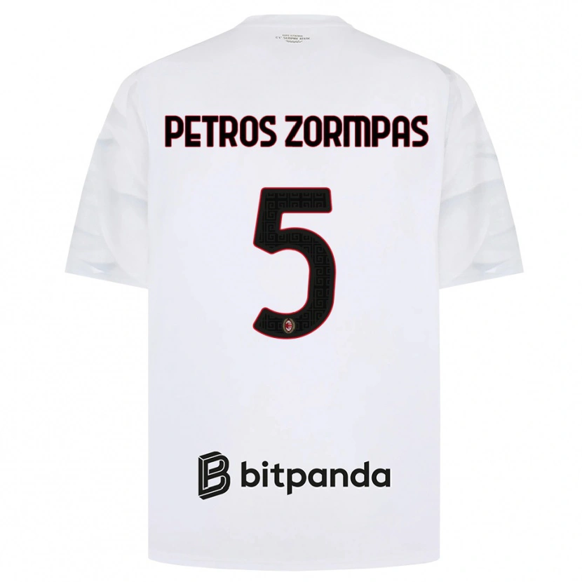 Danxen Kinder Spyridon Petros Zorbas #5 Weiß Rot Schwarz Auswärtstrikot Trikot 2026/27 T-Shirt Österreich