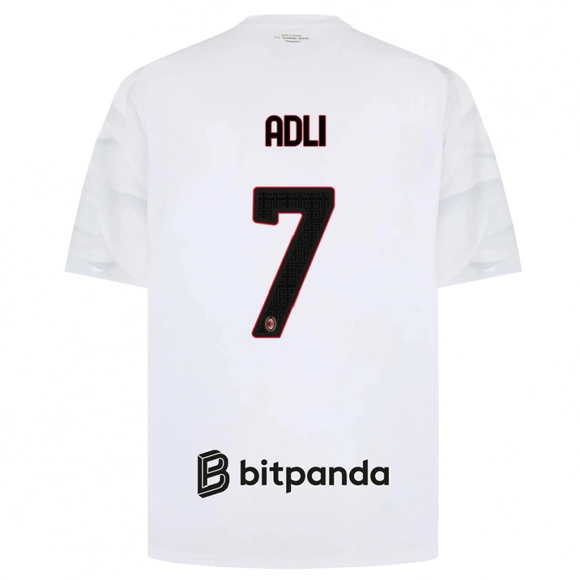 Danxen Kinder Yacine Adli #7 Weiß Rot Schwarz Auswärtstrikot Trikot 2026/27 T-Shirt Österreich