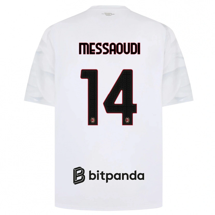 Danxen Kinder Yanis Messaoudi #14 Weiß Rot Schwarz Auswärtstrikot Trikot 2026/27 T-Shirt Österreich