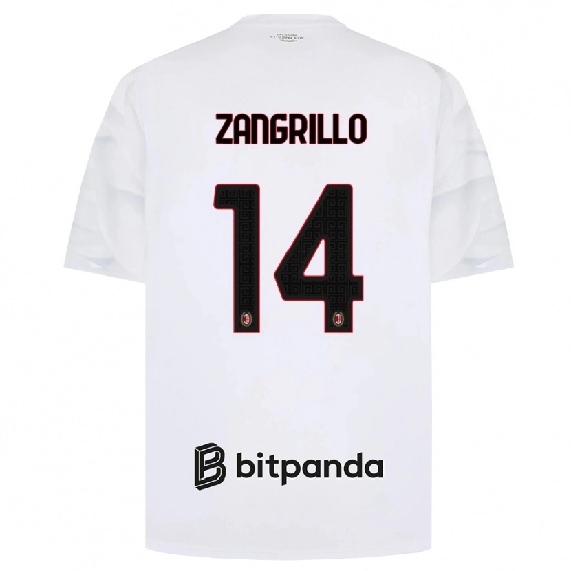 Danxen Kinder Giacomo Zangrillo #14 Weiß Rot Schwarz Auswärtstrikot Trikot 2026/27 T-Shirt Österreich