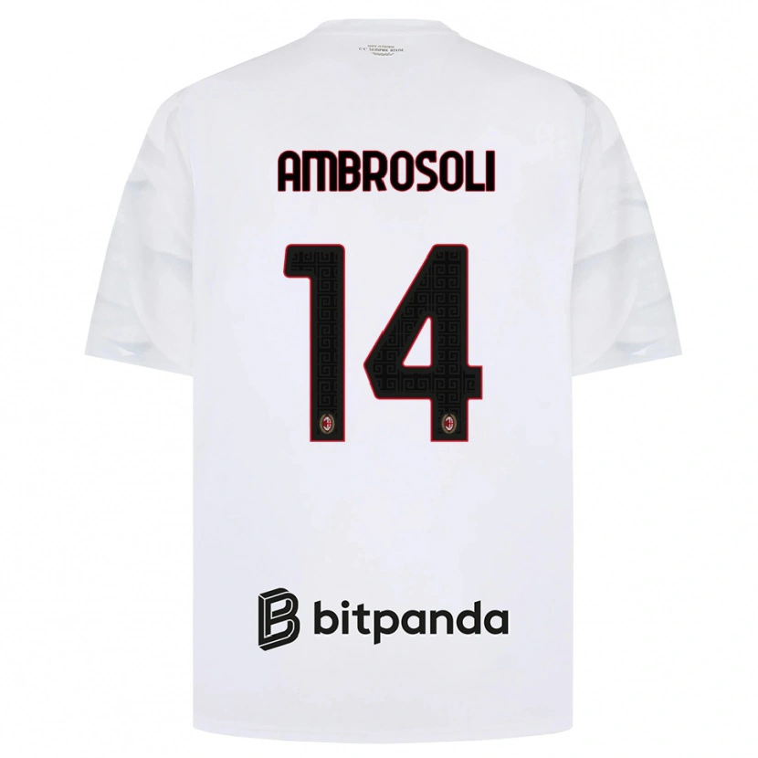 Danxen Kinder Pietro Ambrosoli #14 Weiß Rot Schwarz Auswärtstrikot Trikot 2026/27 T-Shirt Österreich