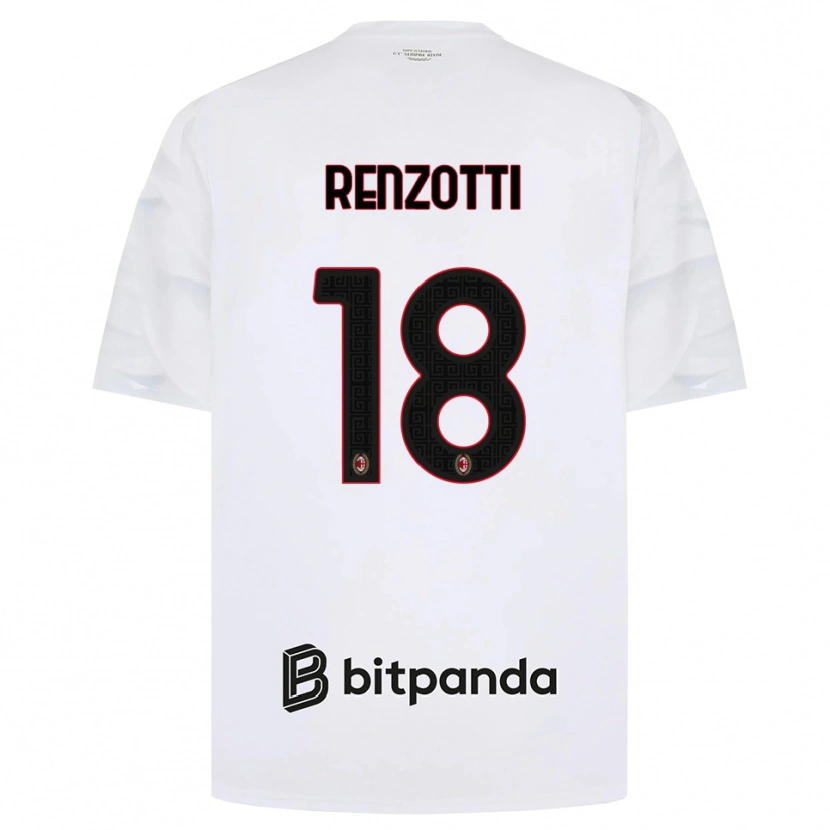 Danxen Kinder Monica Renzotti #18 Weiß Rot Schwarz Auswärtstrikot Trikot 2026/27 T-Shirt Österreich