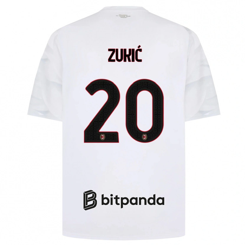 Danxen Kinder Damir Zukic #20 Weiß Rot Schwarz Auswärtstrikot Trikot 2026/27 T-Shirt Österreich