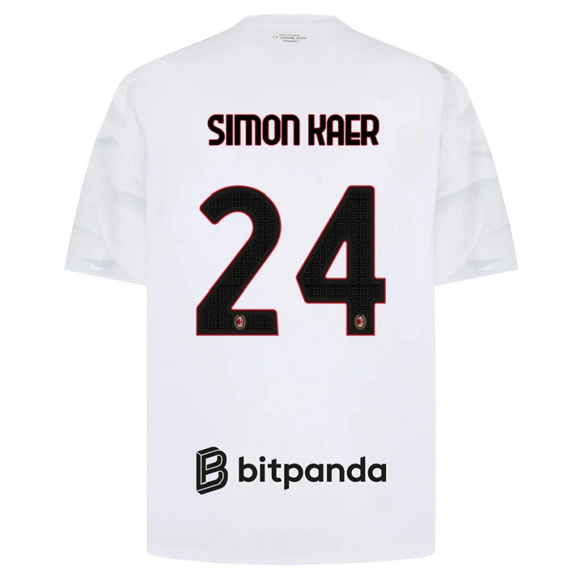Danxen Kinder Simon Kaer #24 Weiß Rot Schwarz Auswärtstrikot Trikot 2026/27 T-Shirt Österreich