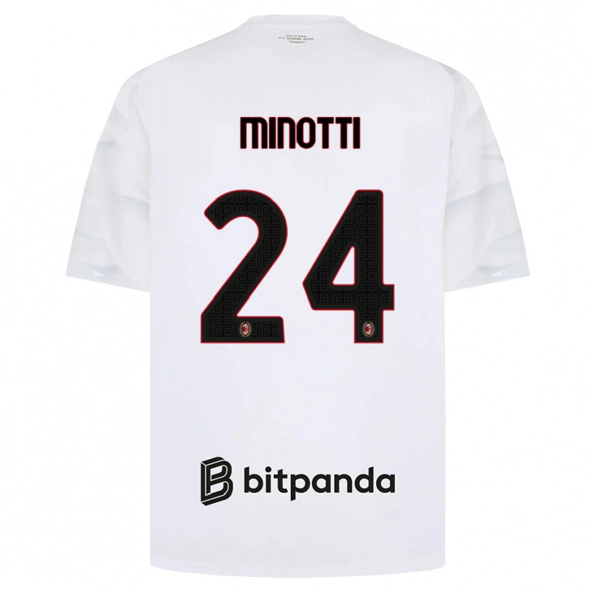 Danxen Kinder Gabriele Minotti #24 Weiß Rot Schwarz Auswärtstrikot Trikot 2026/27 T-Shirt Österreich