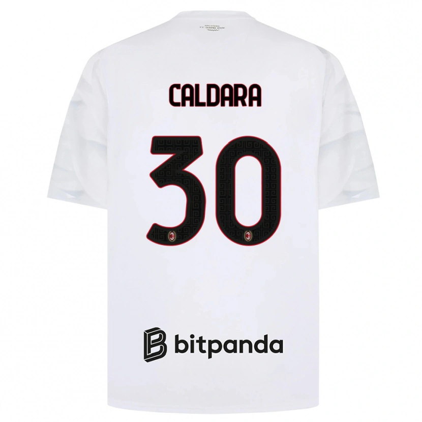 Danxen Kinder Mattia Caldara #30 Weiß Rot Schwarz Auswärtstrikot Trikot 2026/27 T-Shirt Österreich