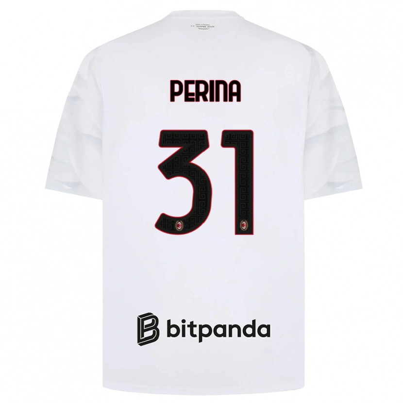 Danxen Kinder Gioele Perina #31 Weiß Rot Schwarz Auswärtstrikot Trikot 2026/27 T-Shirt Österreich