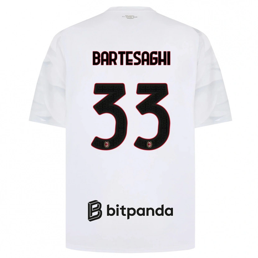 Danxen Kinder Davide Bartesaghi #33 Weiß Rot Schwarz Auswärtstrikot Trikot 2026/27 T-Shirt Österreich